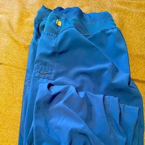 Royal blue 2x Cherokee infinity scrub bottoms draw string cord multiple pockets